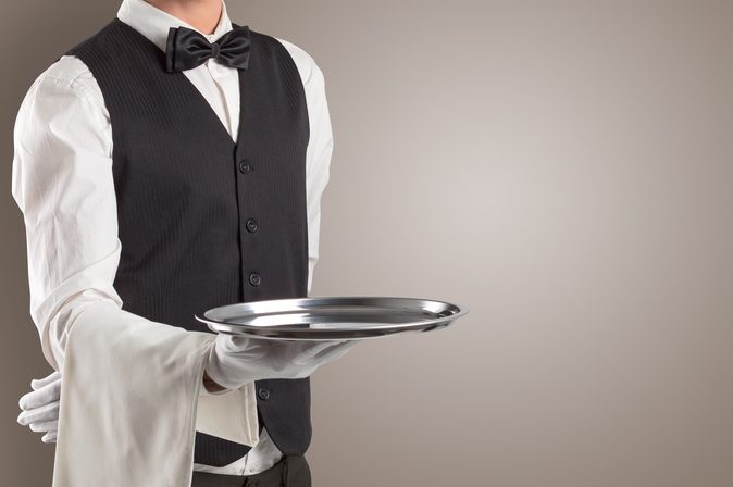 Waiter With Silver Plate